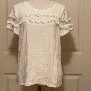 VINCE CAMUTO WHITE TASSEL BLOUSE​​